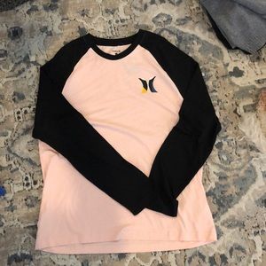 Mens L Hurley baseball tee shirt